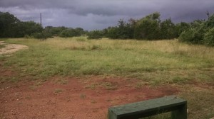 Threatening skies at FARF (Forensic Anthropology Research Facility) at Texas State.